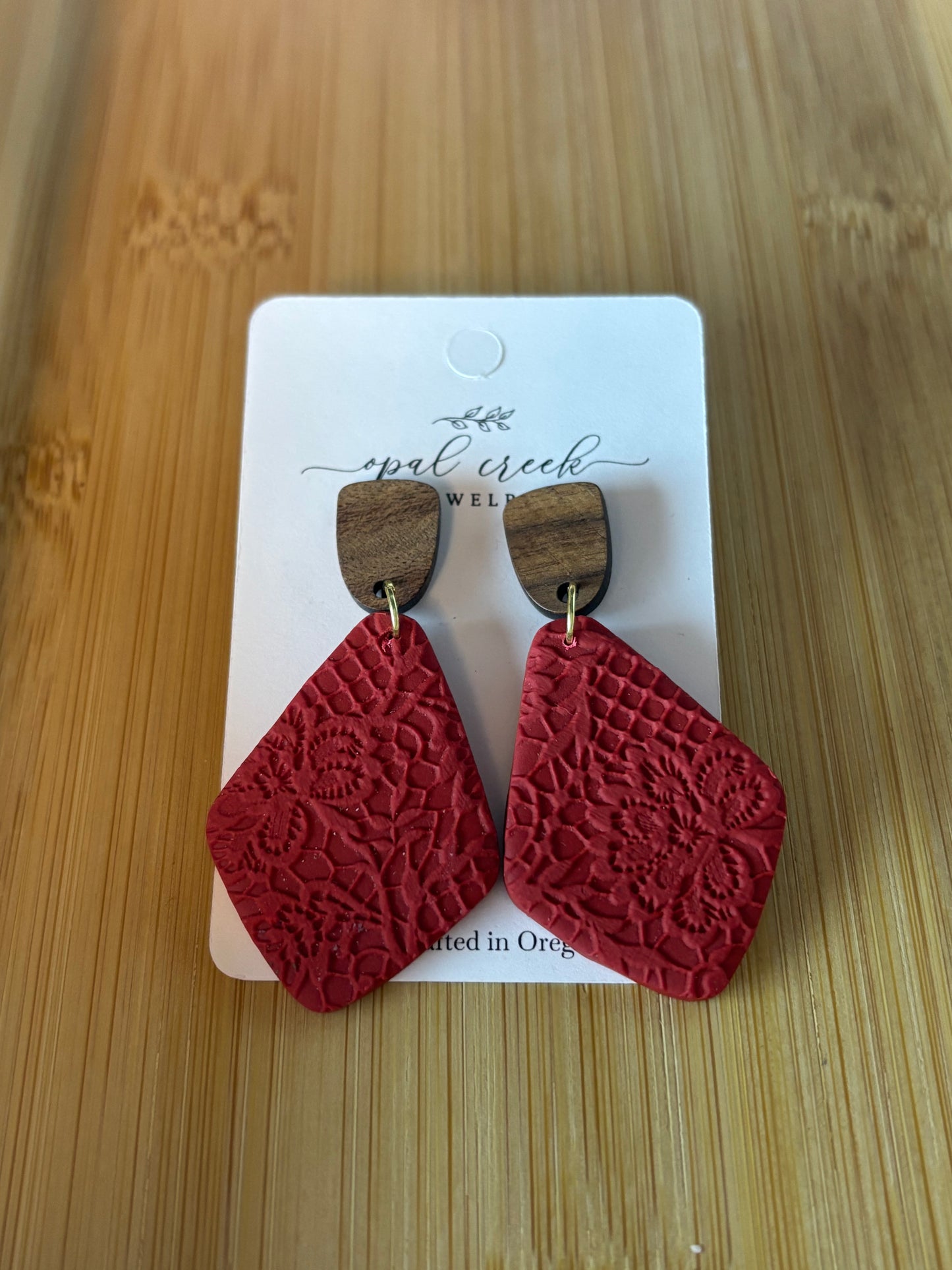 Red Dangly Earrings