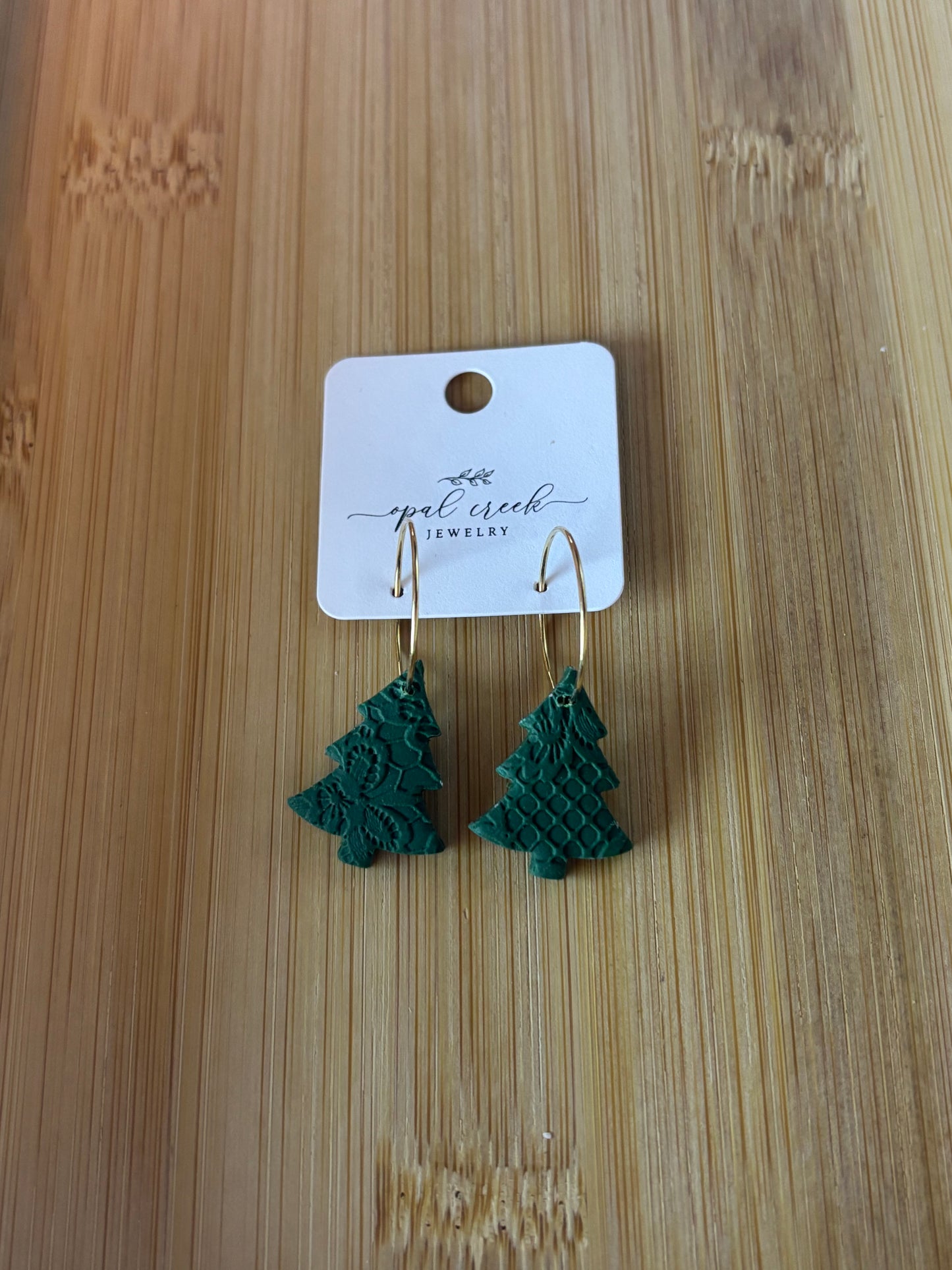 Green Tree Earrings