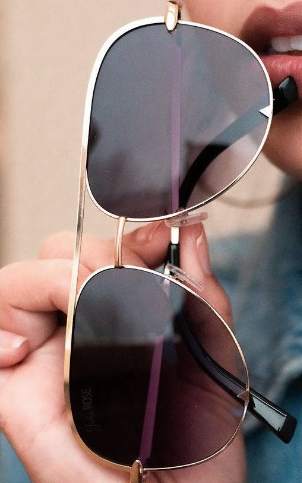 Aviator Sunglasses - Gray/Gold