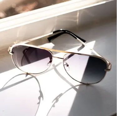 Aviator Sunglasses - Gray/Gold