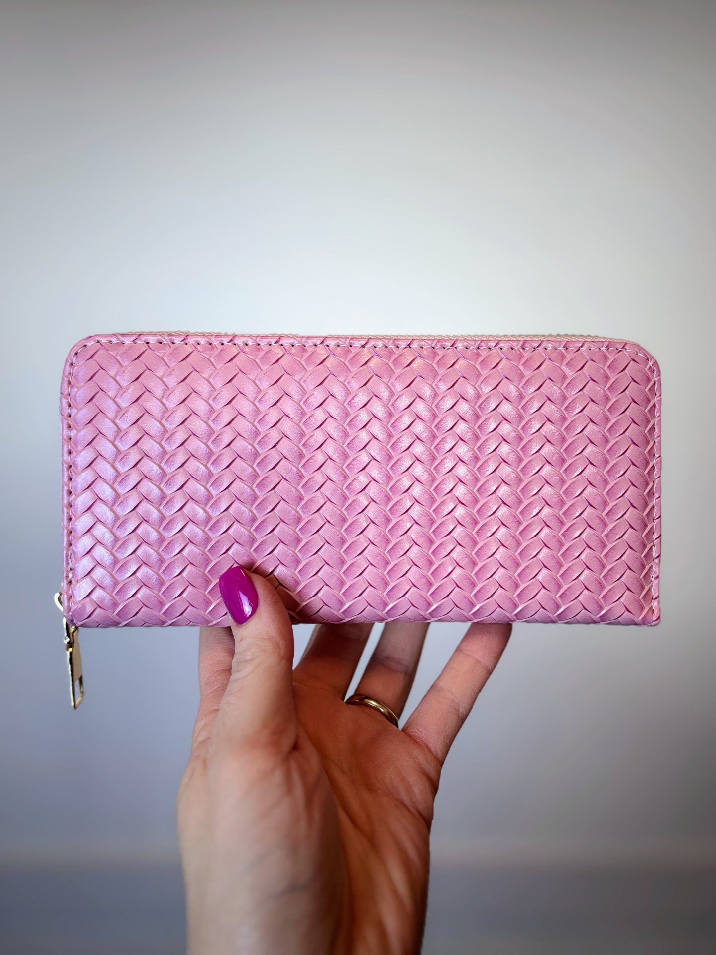 Vegan Leather Wallet in Pink