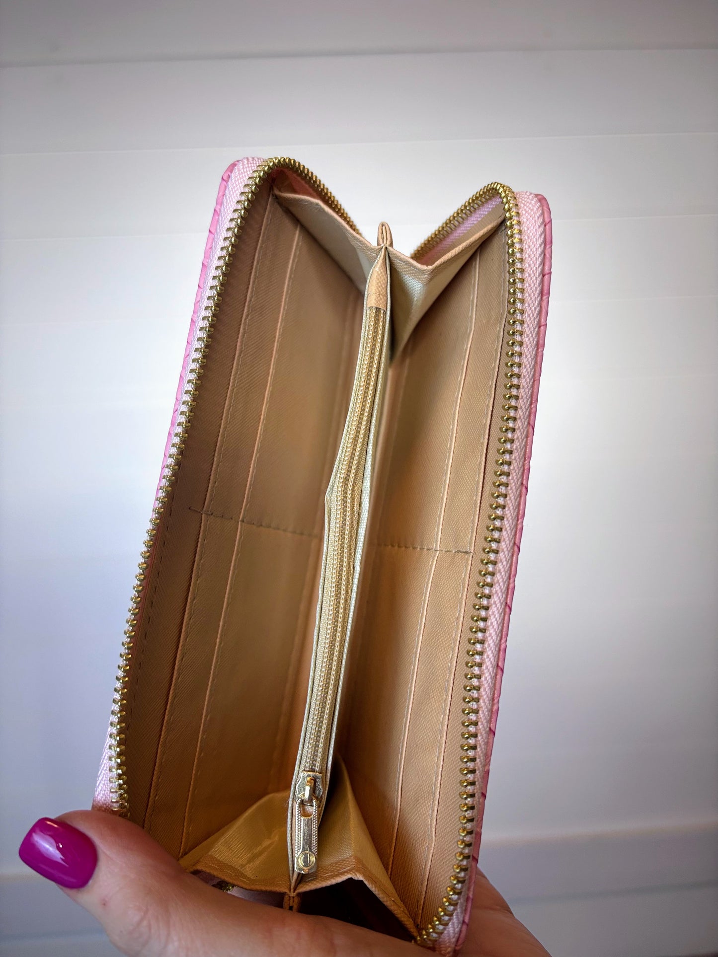 Vegan Leather Wallet in Pink
