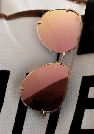 Aviator Sunglasses - Pink/Gold