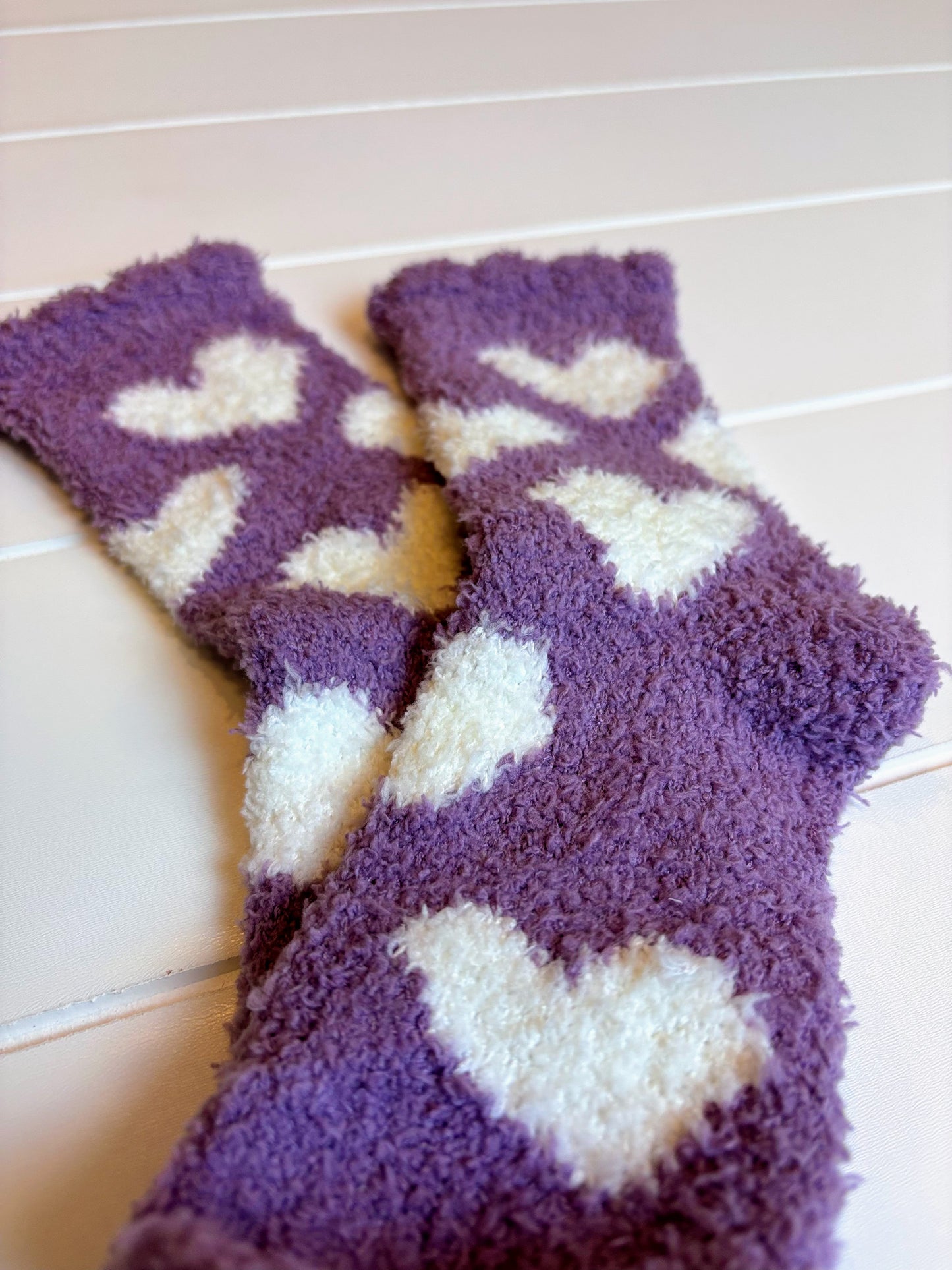 Fuzzy Heart Socks