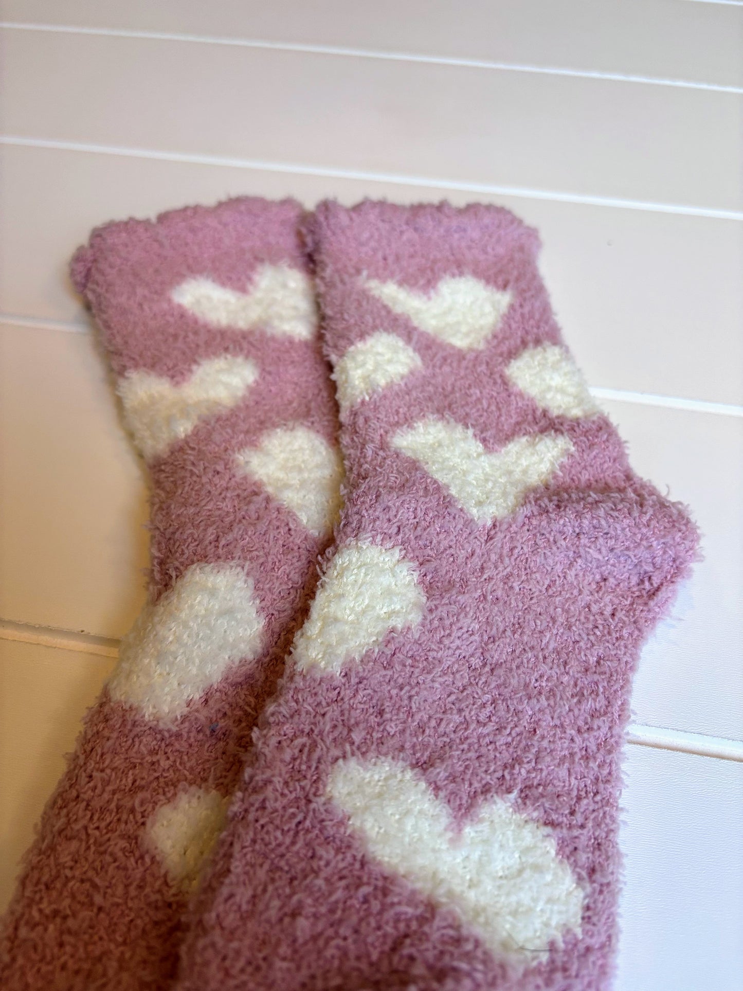 Fuzzy Heart Socks