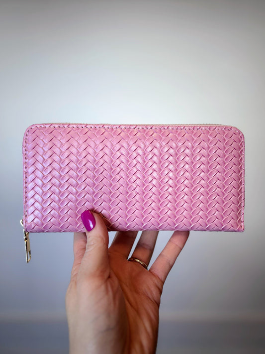 Vegan Leather Wallet in Pink
