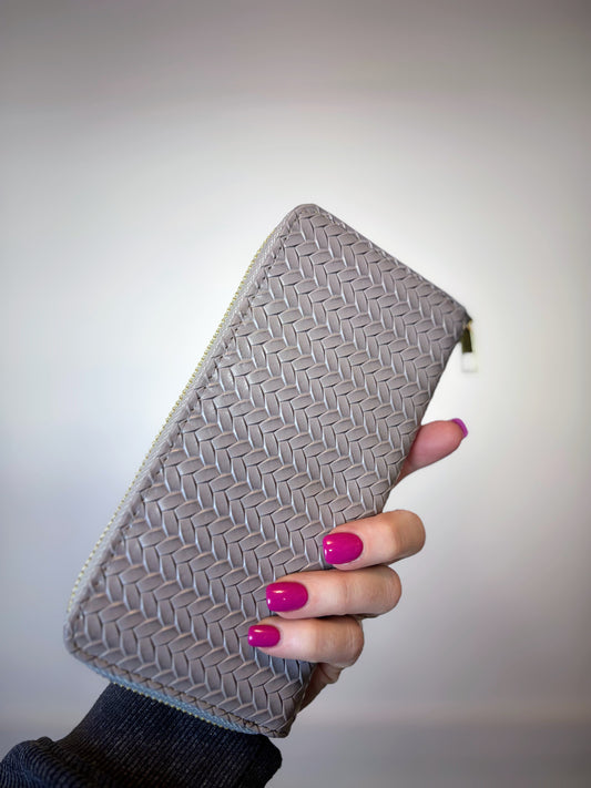 Vegan Leather Wallet in Grey