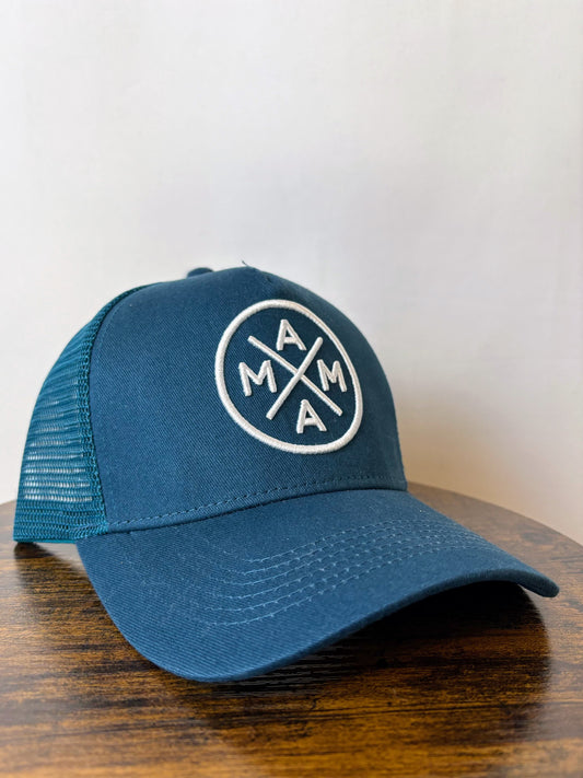 MAMA Canvas Teal Trucker Hat