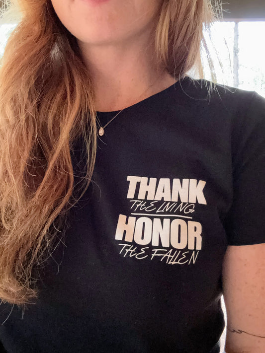 USA Made - "Honor & Thank" Black Graphic Tee