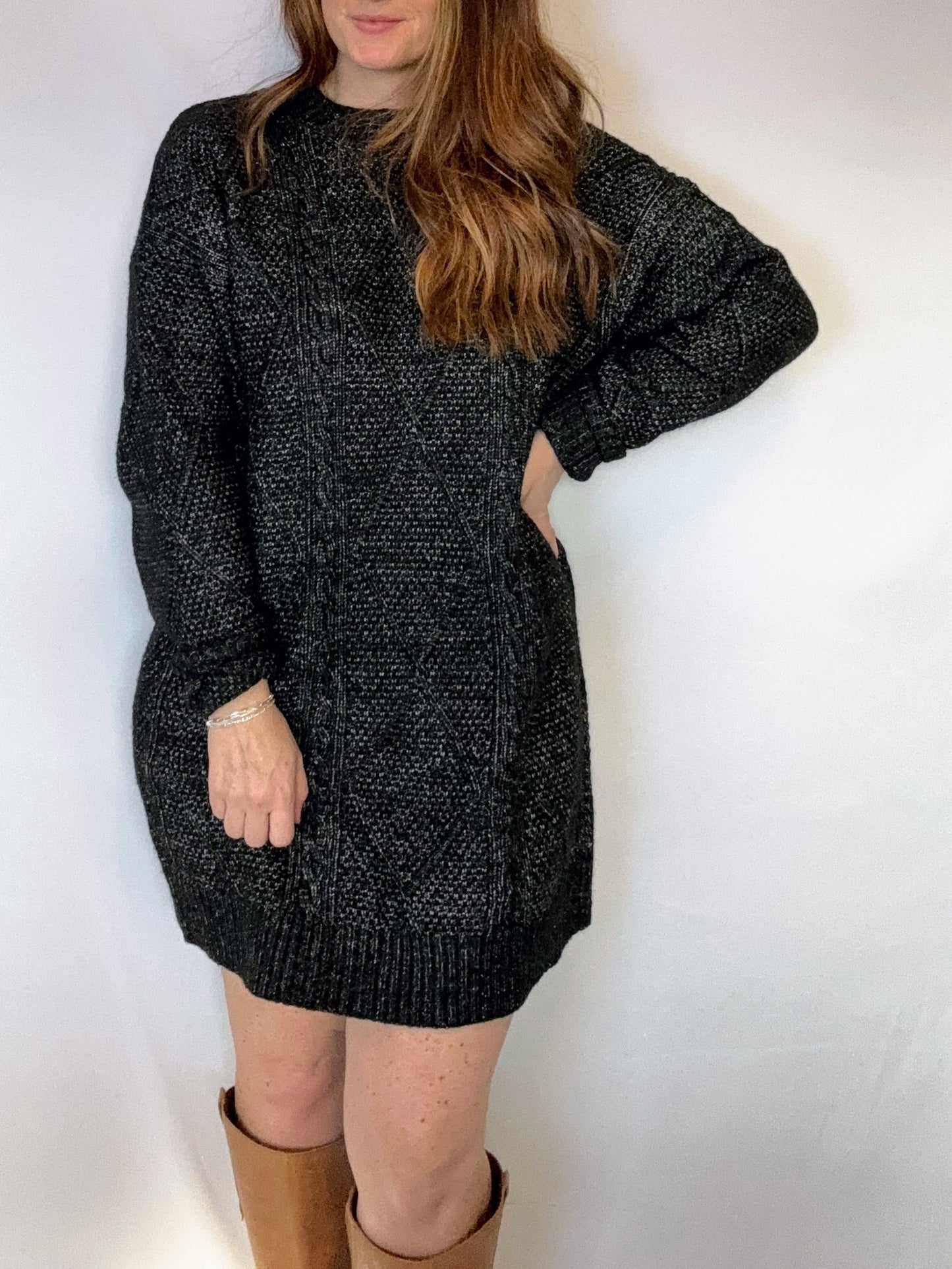 Cable Knit Sweater Dress