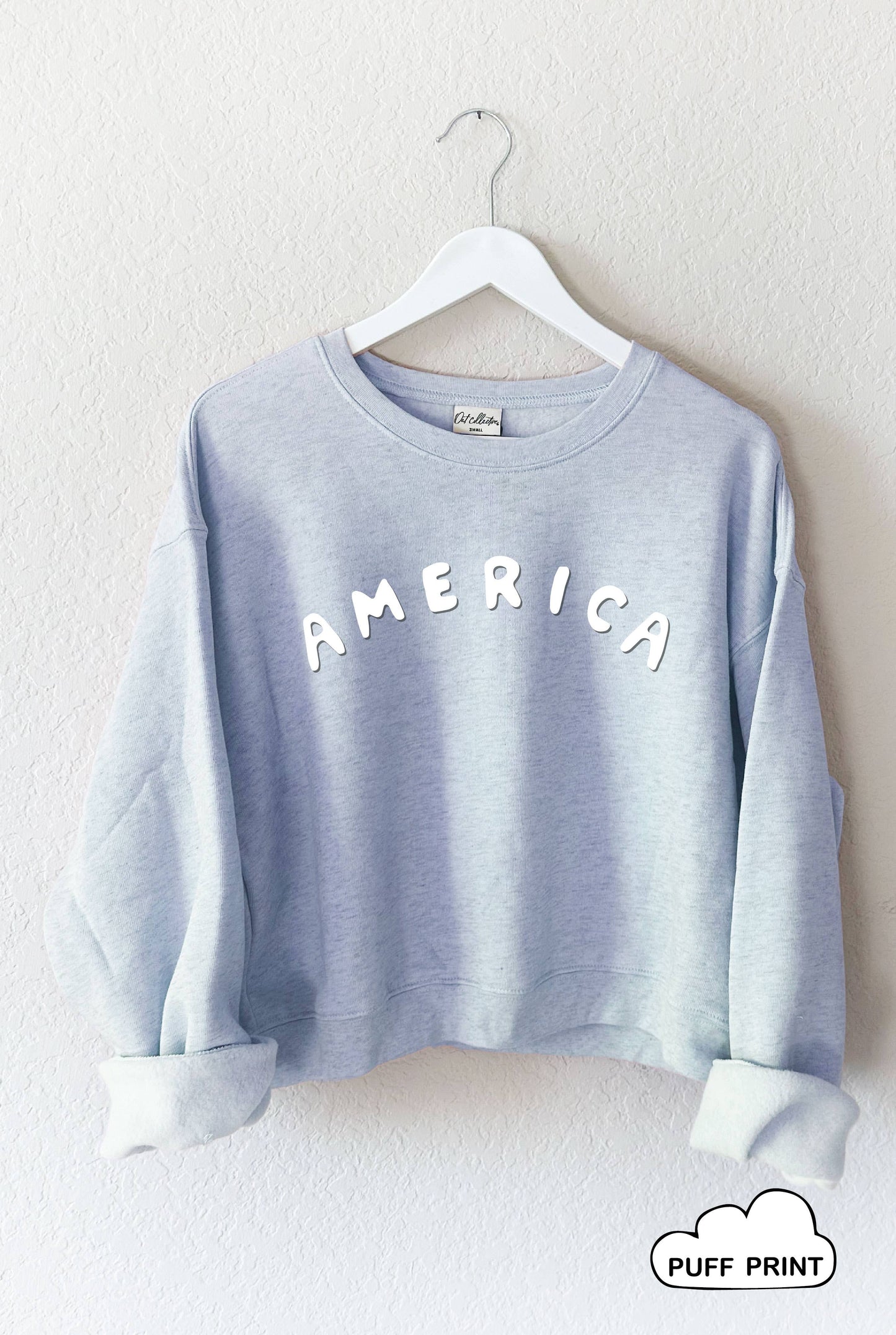 AMERICA Puff Crop Sweatshirt